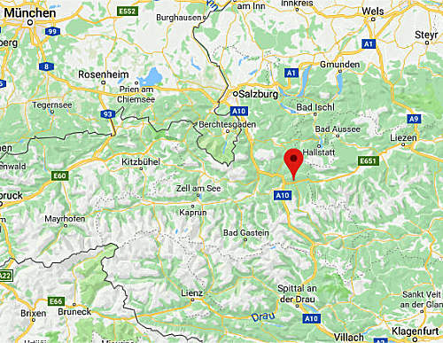 kaart Radstadt bij Johann im Pongau